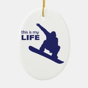 Adorno De Cerámica Esta es mi vida (Snowboarding)