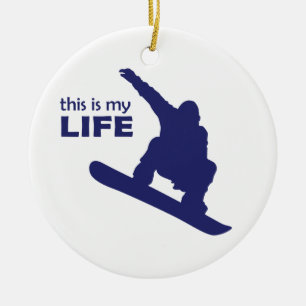 Adorno De Cerámica Esta es mi vida (Snowboarding)