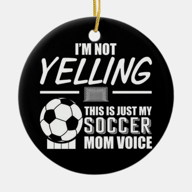 Adorno De Cerámica Esta es mi voz de mamá del fútbol (Frente)