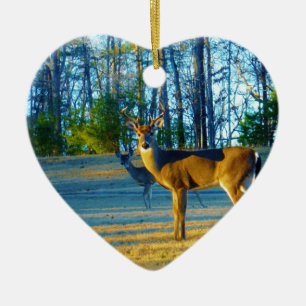 Adorno De Cerámica Estadio/Deer Buck, cielo azul brillante