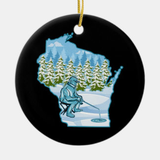 Adorno De Cerámica Estado de pesca de hielo de Wisconsin