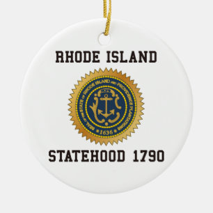Adorno De Cerámica Estado de Rhode Island