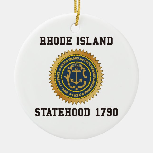 Adorno De Cerámica Estado de Rhode Island (Frente)