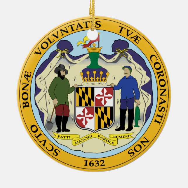 ADORNO DE CERÁMICA ESTADO DEL SELLO DE MARYLAND (Atrás)
