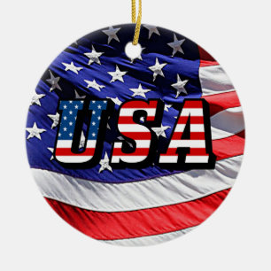 Adorno De Cerámica Estados Unidos - Bandera estadounidense
