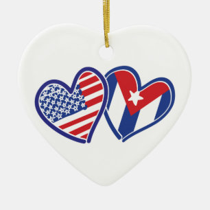 Adorno De Cerámica Estados Unidos Cuba: Corazones de amor