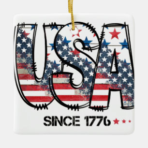 Adorno De Cerámica Estados Unidos desde 1776 diseño de bandera con pr