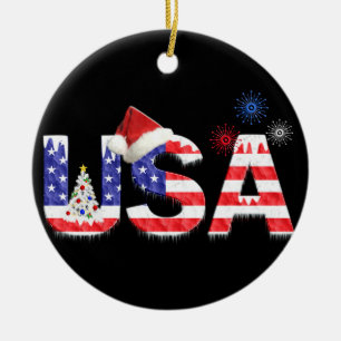 Adorno De Cerámica Estados Unidos para Navidades
