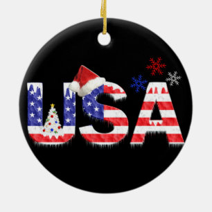 Adorno De Cerámica Estados Unidos para Navidades