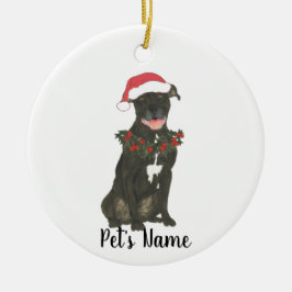 Adorno De Cerámica Estafa de Pitbull personalizada (negro)