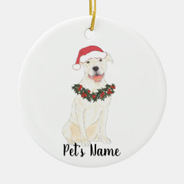 Adorno De Cerámica Estafa personalizada de Pitbull (blanco)