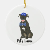 Estafado Yarmulke Tie de Pitbull Negro personaliza