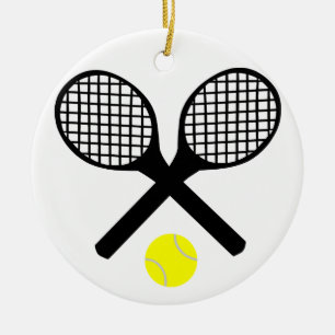 Adorno De Cerámica Estafas de tenis y pelota de tenis
