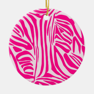 Adorno De Cerámica Estampado de cebra rosa