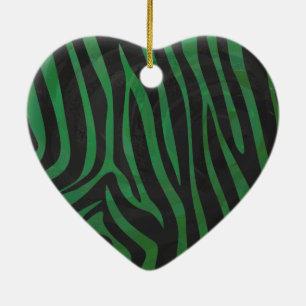 Adorno De Cerámica Estampado Verde y Negro de Cebra