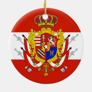 Adorno De Cerámica Estandarte Rojo Blanco Gran Ducado de Toscana