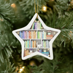 Adorno De Cerámica Estantería de libros diminuta Estantería en forma 