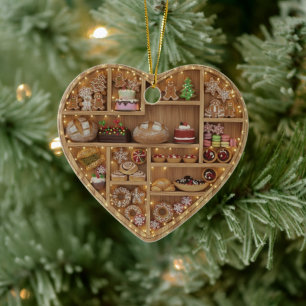 Adorno De Cerámica Estantes diminutos Navidad Panadería Xmas Galletas