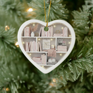 Adorno De Cerámica Estantes para Libros Pequeños Estantería Rosa Libr