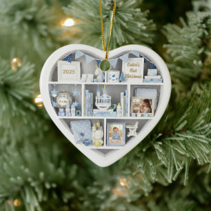 Adorno De Cerámica Estantes Pequeños Personalizados Primer Navidad Ni