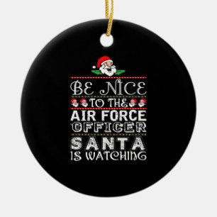 Adorno De Cerámica Estar Bien Con El Oficial De La Fuerza Aérea Santa