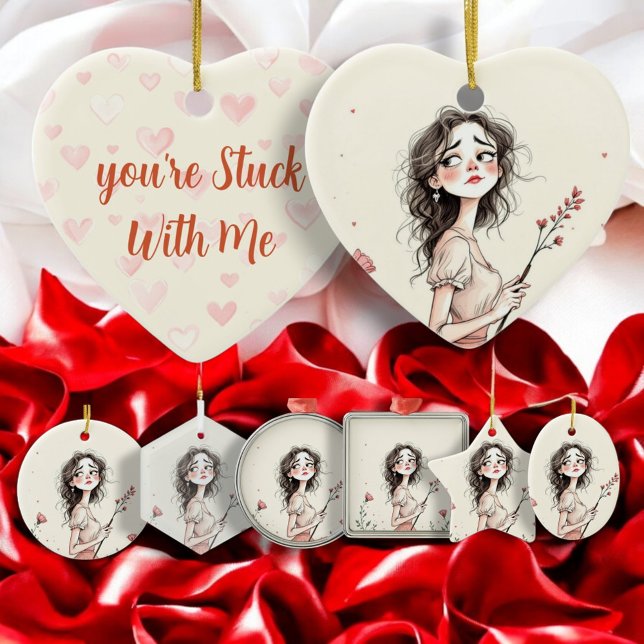 Adorno De Cerámica Estás atascado conmigo (Subido por el creador)