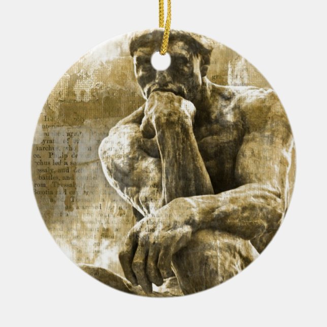 Adorno De Cerámica Estatua de bronce apenada Auguste Rodin el (Frente)