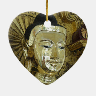 Adorno De Cerámica Estatua de Buda Dorado Amor Inspirador