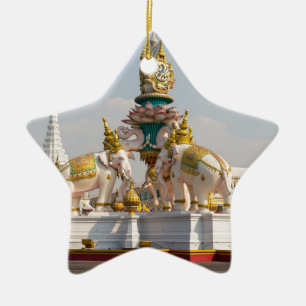 Adorno De Cerámica Estatua de elefantes rosados Bangkok Tailandia