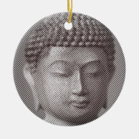 Estatua De La Cara De Buda Blanco Y Negro Formada