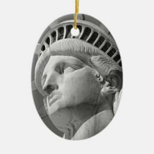 Adorno De Cerámica Estatua de la libertad en blanco y negro