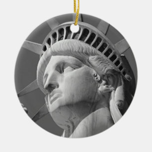 Adorno De Cerámica Estatua de la libertad en blanco y negro