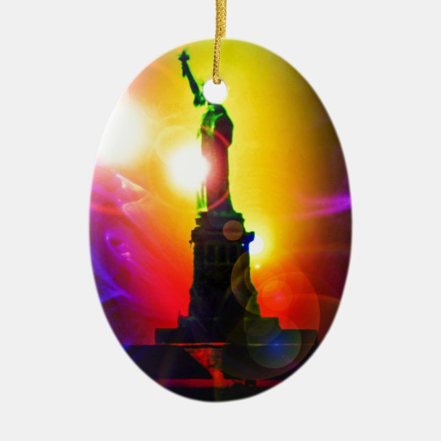 Adorno De Cerámica Estatua de libertad Nueva York (Frente)