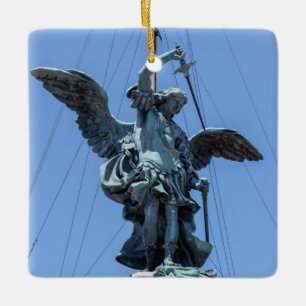 Adorno De Cerámica Estatua de San Miguel - parte superior del Castel