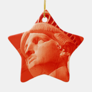 Adorno De Cerámica Estatua Roja de la Libertad