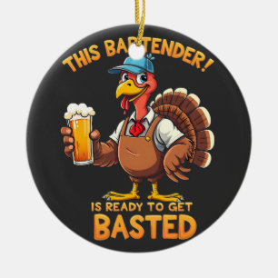 Adorno De Cerámica Este barman está listo para ser golpeado