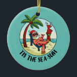 Adorno De Cerámica Este es el mar Sun Santa Claus Beach Summer<br><div class="desc">Este Es El Regalo De Verano Del Sea Sun Santa Claus Beach Navidades En Julio. Regalo perfecto para tu padre, mamá, papá, hombres, mujeres, amigos y familiares en el Día de Acción de Gracias, Día del Navidad, Día de la Madre, Día del Padre, 4 de julio de 1776 Día independiente,...</div>