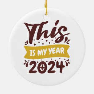 Adorno De Cerámica Este es mi año 2024