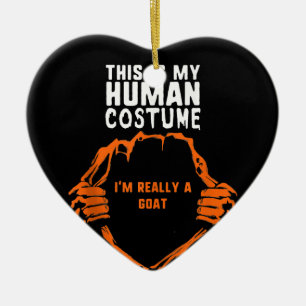 Adorno De Cerámica Este Es Mi Disfraz Humano, De Verdad Soy Halloween
