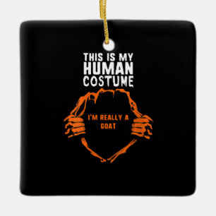Adorno De Cerámica Este Es Mi Regalo De Cabra De Vestido Humano