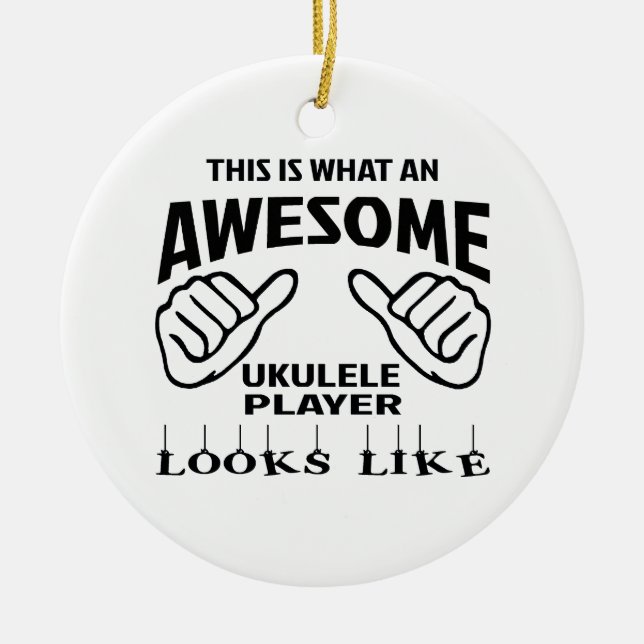 Adorno De Cerámica Éste es un qué jugador impresionante del Ukulele (Frente)