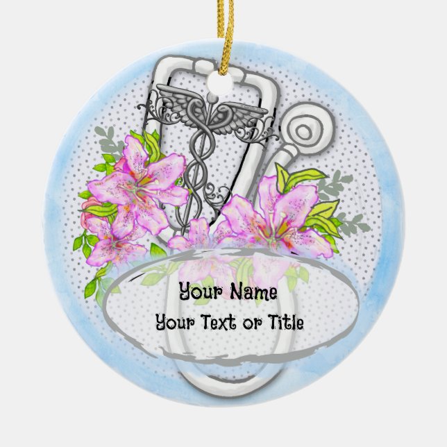 Adorno De Cerámica Estetoscopio de lirio Estelar (Frente)