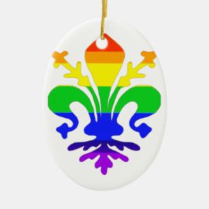 Adorno De Cerámica Estilizada flor arcoiris de Lis