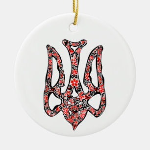 Adorno De Cerámica Estilizado trident tryzub, emblema nacional de Ucr