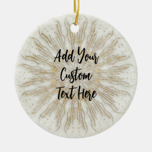 Adorno De Cerámica Estilo boho orgánico ráfaga de sol mandala dorado 