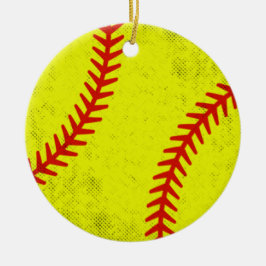 Adorno De Cerámica Estilo de juego retro de sóftbol de béisbol femeni