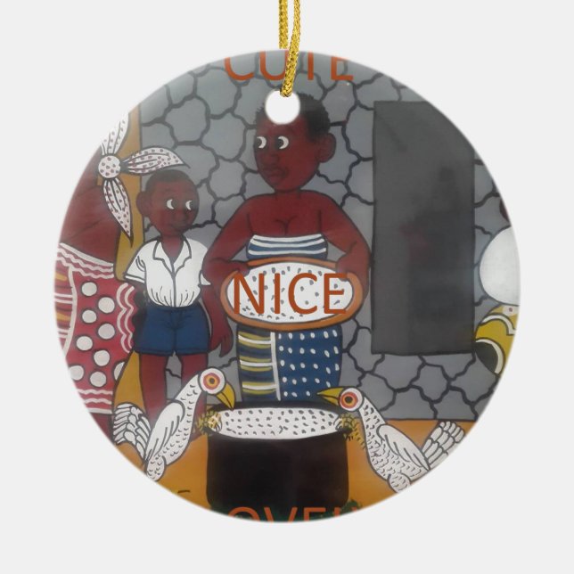 Adorno De Cerámica Estilo de vida tradicional africano (Frente)