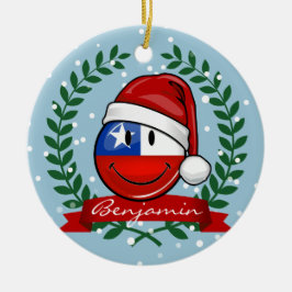 Adorno De Cerámica Estilo del navidad de la bandera de Chile