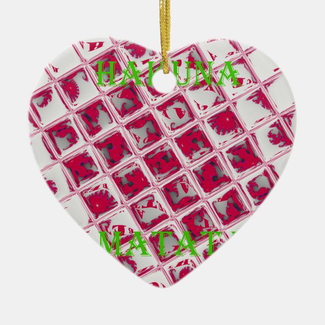 Adorno De Cerámica Estilo Hakuna Matata Rojo (Frente)