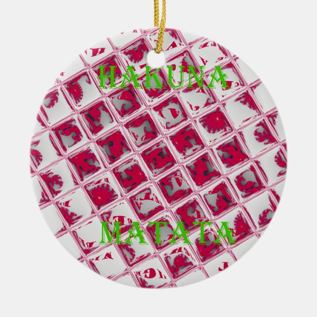 Adorno De Cerámica Estilo Hakuna Matata Rojo (Frente)